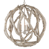 Driftwood Whitewash Orb Chandelier