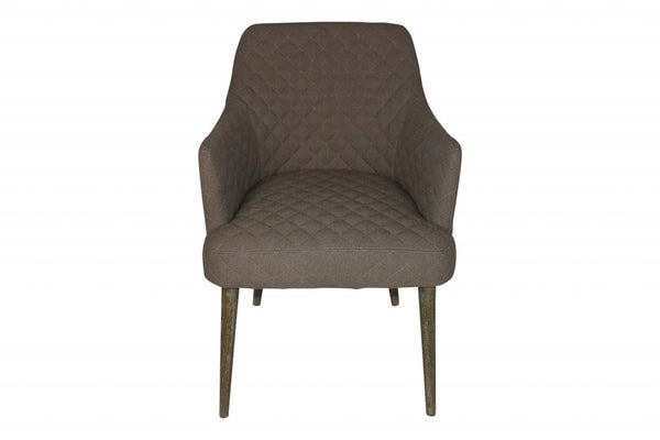 Homeroots 23" Gray Polyester Blend And Natural Solid Color Side Chair   488562