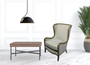 Homeroots 28" Ivory Taupe Linen Solid Color Lounge Chair   488564