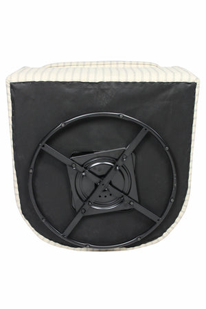 Homeroots 30" Natural Polyester Blend Striped Swivel Lounge Chair   488565