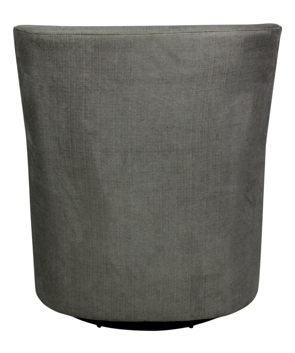 Homeroots 30" Gray Polyester Blend Solid Color Swivel Arm Chair   488566