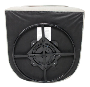 Homeroots 30" Gray Polyester Blend Solid Color Swivel Arm Chair   488566