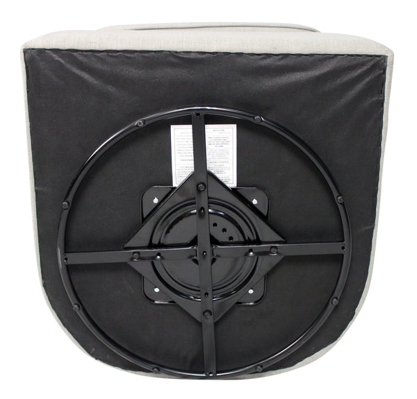 Homeroots 30" Gray Polyester Blend Solid Color Swivel Arm Chair   488566