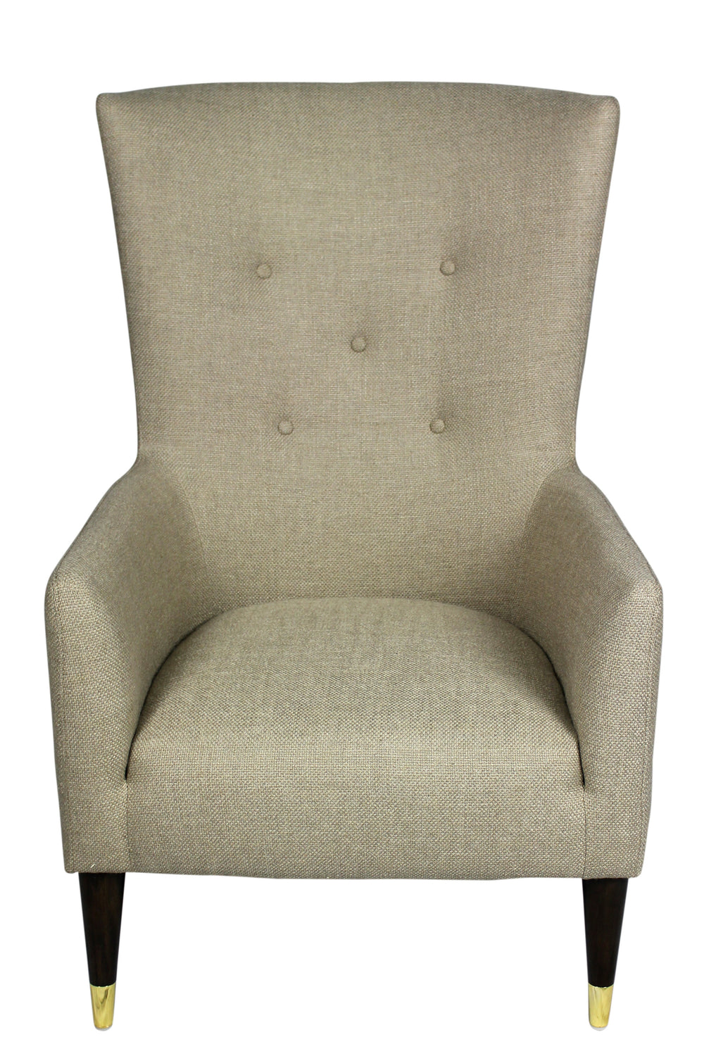Homeroots 28" Sand 100% Polyester And Natural Solid Color Lounge Chair   488567