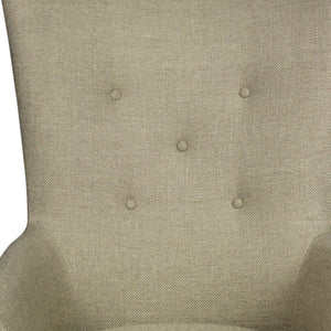 Homeroots 28" Sand 100% Polyester And Natural Solid Color Lounge Chair   488567