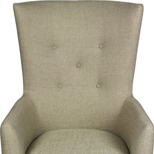 Homeroots 28" Sand 100% Polyester And Natural Solid Color Lounge Chair   488567