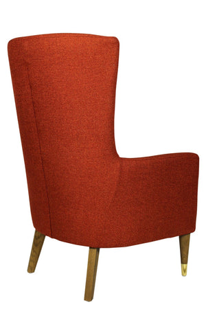 HomeRoots 28" Vibrant Orange Lounge Chair with Tufted Cushions, Modern Design & Comfortable Support for Home 488568