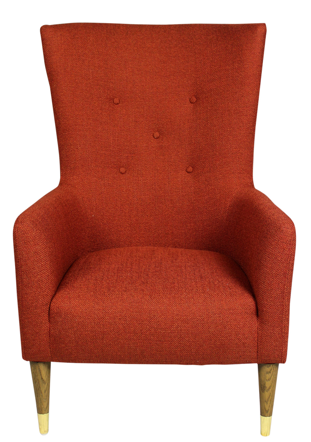 Homeroots 28" Orange And Natural Solid Color Lounge Chair   488568
