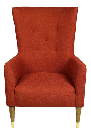 HomeRoots 28" Vibrant Orange Lounge Chair with Tufted Cushions, Modern Design & Comfortable Support for Home 488568