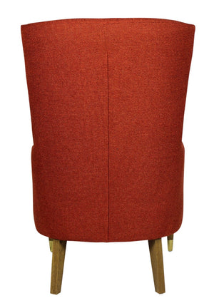HomeRoots 28" Vibrant Orange Lounge Chair with Tufted Cushions, Modern Design & Comfortable Support for Home 488568