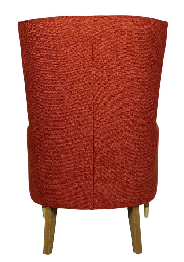 HomeRoots 28" Vibrant Orange Lounge Chair with Tufted Cushions, Modern Design & Comfortable Support for Home 488568