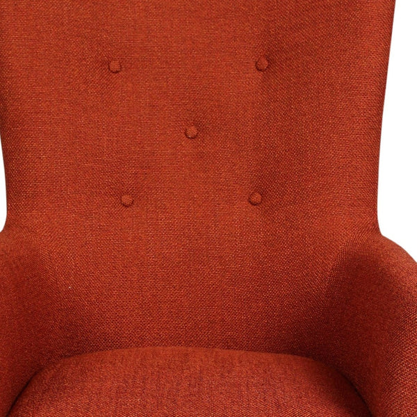 HomeRoots 28" Vibrant Orange Lounge Chair with Tufted Cushions, Modern Design & Comfortable Support for Home 488568