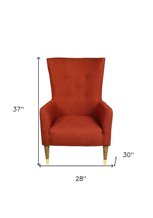 HomeRoots 28" Vibrant Orange Lounge Chair with Tufted Cushions, Modern Design & Comfortable Support for Home 488568