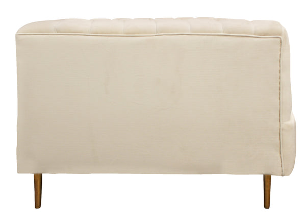 Homeroots 37" Ivory Velvet And Gold Solid Color Lounge Chair   488572