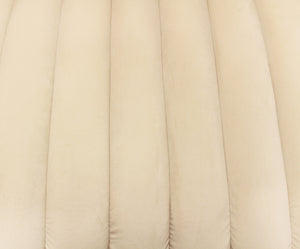 Homeroots 37" Ivory Velvet And Gold Solid Color Lounge Chair   488572