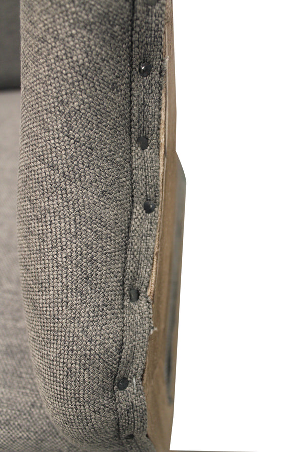 Homeroots 25" Gray Linen And Natural Solid Color Arm Chair   488576