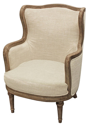 HomeRoots 26" Ivory Linen Arm Chair - Modern Comfort with Durable Construction for Stylish Living Spaces 488578