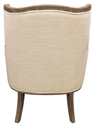 HomeRoots 26" Ivory Linen Arm Chair - Modern Comfort with Durable Construction for Stylish Living Spaces 488578