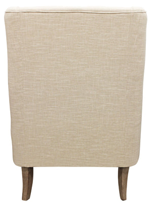 Homeroots 29" Natural Linen Solid Color Lounge Chair   488580