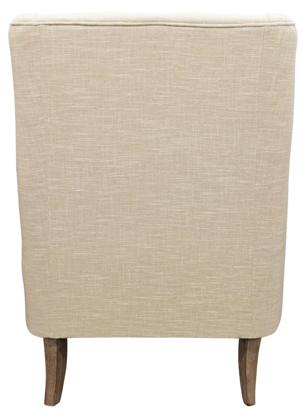 Homeroots 29" Natural Linen Solid Color Lounge Chair   488580