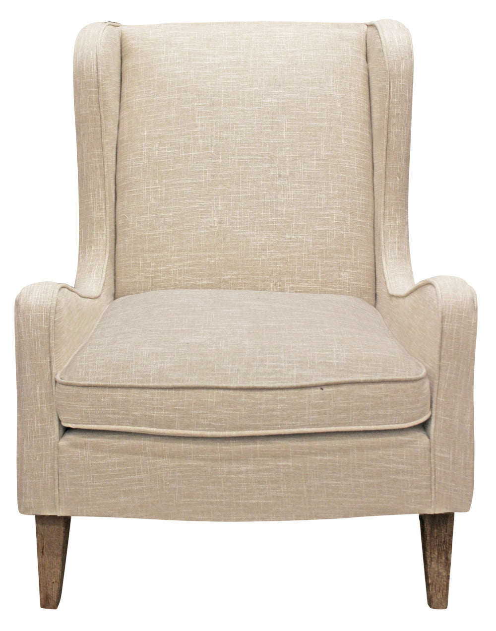 Homeroots 29" Natural Linen Solid Color Lounge Chair   488580