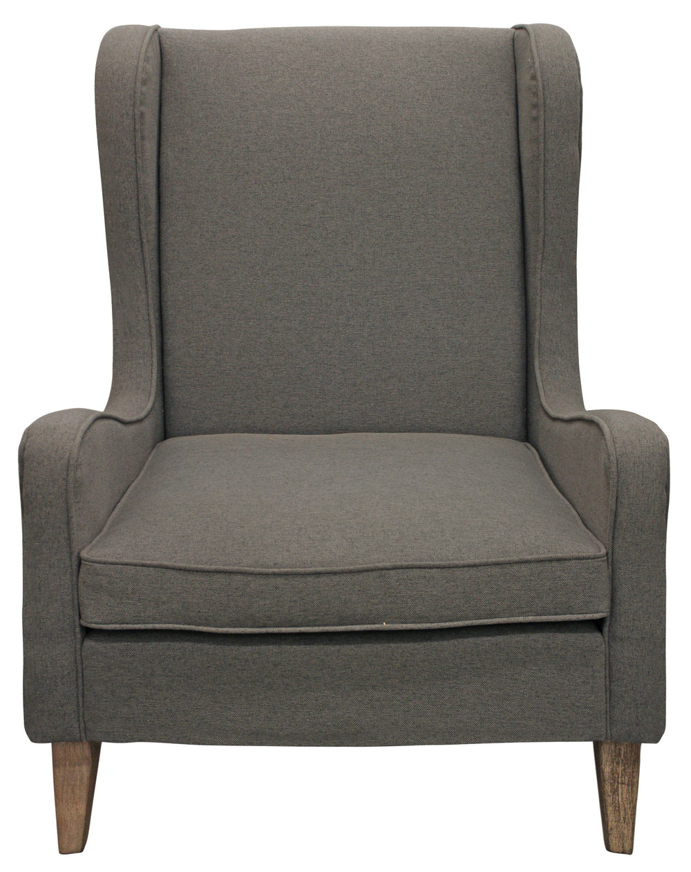 Homeroots 29" Gray Linen And Natural Solid Color Lounge Chair   488581