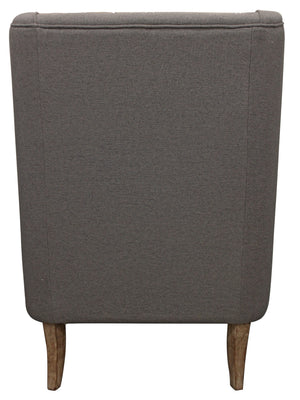 Homeroots 29" Gray Linen And Natural Solid Color Lounge Chair   488581