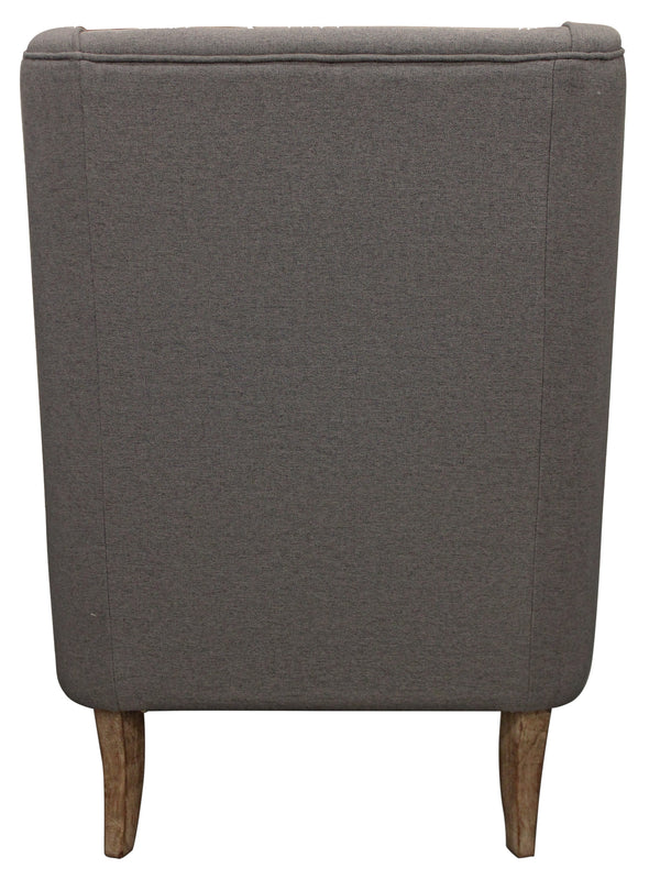 Homeroots 29" Gray Linen And Natural Solid Color Lounge Chair   488581