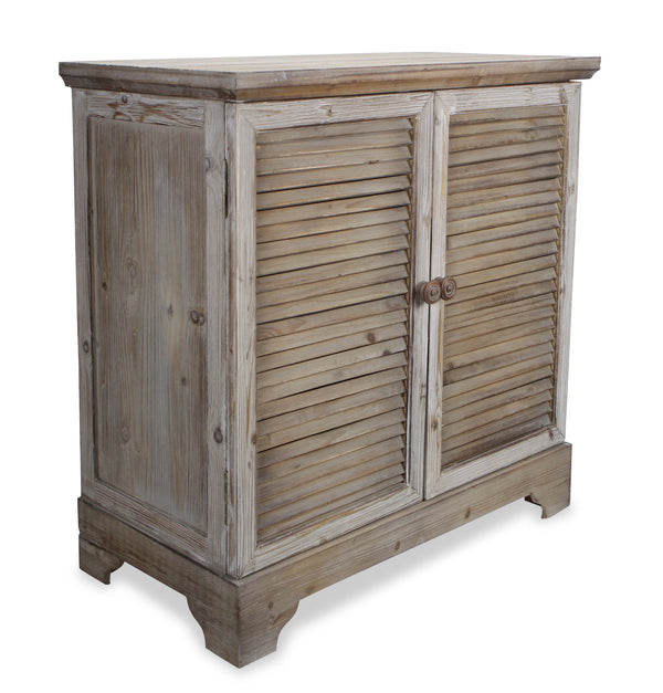 Homeroots 32" Rustic Natural Brown Solid Wood End Table With Cabinet   488583