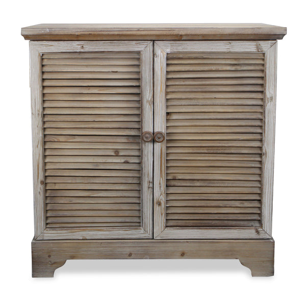 Homeroots 32" Rustic Natural Brown Solid Wood End Table With Cabinet   488583