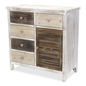 Homeroots 32" Brown Solid Wood End Table With Five Drawers And Two Shelves   488584