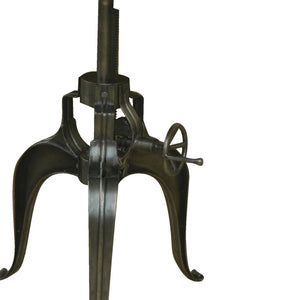 Homeroots 36" Gray And Silver Solid Wood And Iron Adjustable Height Dining Table   488589