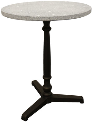 Homeroots 24" Gray And Black Stone And Iron Round Dining Table   488590