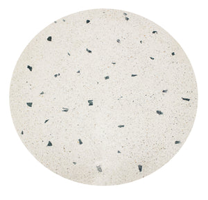 Homeroots 24" Ivory And Black Stone And Iron Round Bistro Dining Table   488591