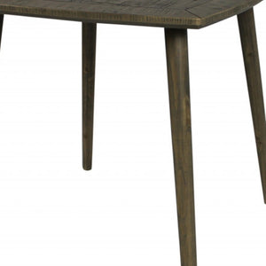 HomeRoots 36" Rustic Square Solid Wood Dining Table with Distressed Finish – Seats 4, Timeless Charm & Durability 488592
