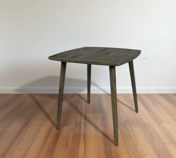 HomeRoots 36" Rustic Square Solid Wood Dining Table with Distressed Finish – Seats 4, Timeless Charm & Durability 488592