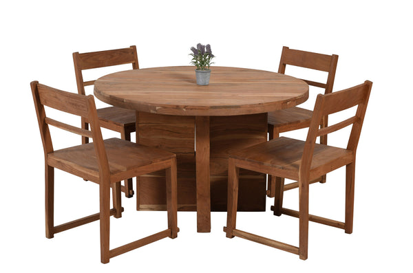 Homeroots 48" Natural Rounded Solid Wood Dining Table   488598