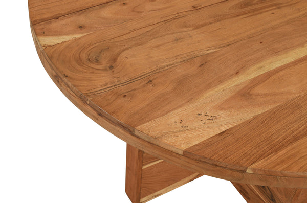 Homeroots 48" Natural Rounded Solid Wood Dining Table   488598