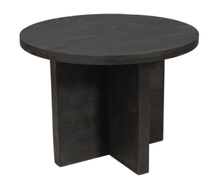 Homeroots 48" Deep Taupe Rounded Solid Wood Pedestal Base Dining Table   488599