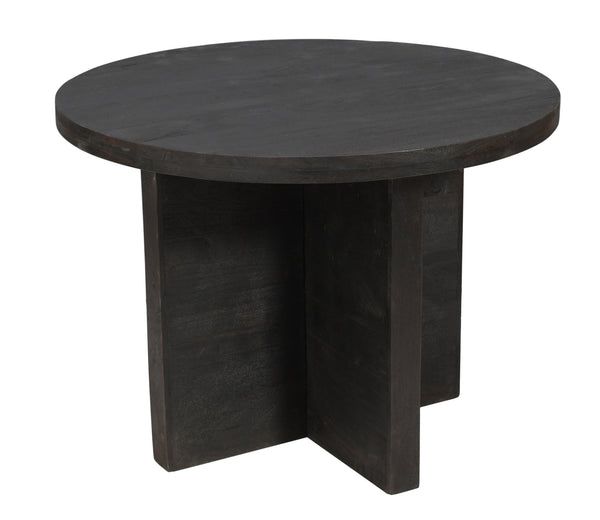 Homeroots 48" Deep Taupe Rounded Solid Wood Pedestal Base Dining Table   488599