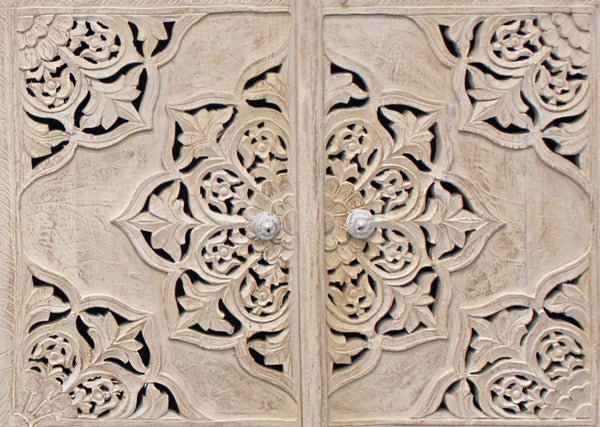 HomeRoots 71" Elegant Beige Solid Wood Sideboard with Ample Storage and Classic Design for Any Room 488630