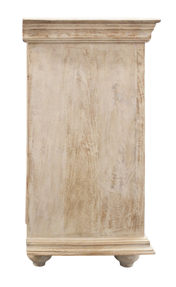 HomeRoots 71" Elegant Beige Solid Wood Sideboard with Ample Storage and Classic Design for Any Room 488630