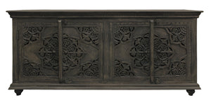 HomeRoots 71" Distressed Gray Solid Wood Sideboard - Stylish Storage Solution with Rustic Charm & Versatile Design 488631