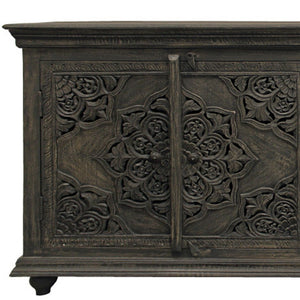 HomeRoots 71" Distressed Gray Solid Wood Sideboard - Stylish Storage Solution with Rustic Charm & Versatile Design 488631