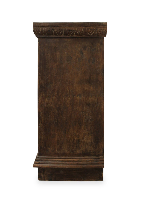 HomeRoots 72" Brown Distressed Solid Wood Buffet Table - Handcrafted Geometric Design with Ample Storage & Style 488636