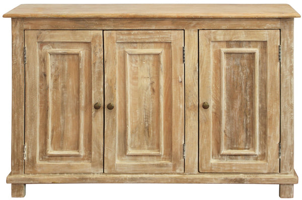 HomeRoots 51" Natural Distressed Solid Wood Sideboard - Stylish Storage for Dining, Living & Entryway Spaces 488675