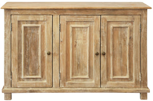 HomeRoots 51" Natural Distressed Solid Wood Sideboard - Stylish Storage for Dining, Living & Entryway Spaces 488675