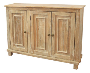 HomeRoots 51" Natural Distressed Solid Wood Sideboard - Stylish Storage for Dining, Living & Entryway Spaces 488675