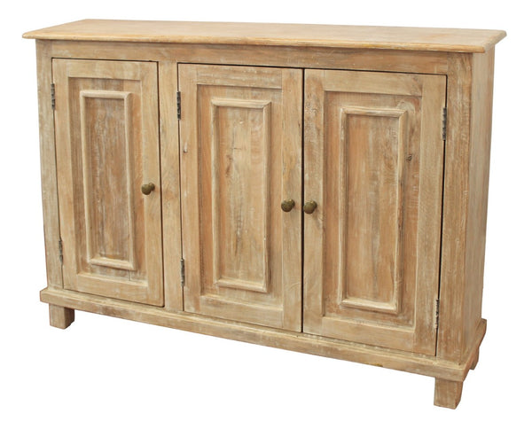 HomeRoots 51" Natural Distressed Solid Wood Sideboard - Stylish Storage for Dining, Living & Entryway Spaces 488675