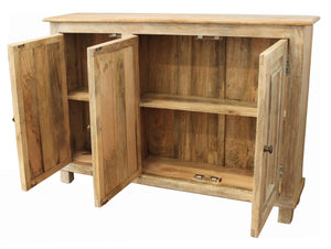 HomeRoots 51" Natural Distressed Solid Wood Sideboard - Stylish Storage for Dining, Living & Entryway Spaces 488675